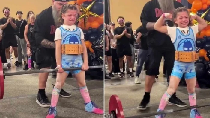 9-летняя девочка побила рекорд, подняв штангу весом втрое больше собственного