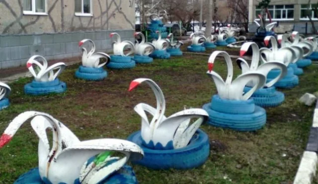 Россиян предупредили о штрафах за клумбы из старых шин