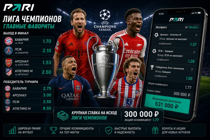 Россиянин рискнул поставив крупную сумму на исход Лиги чемпионов