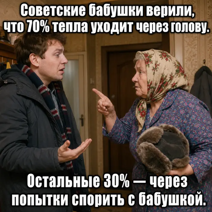 Миф о шапке, правда ли через голову уходит больше половины тепла