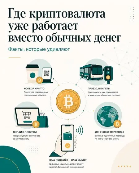 Где криптовалюта уже работает вместо обычных денег: факты, которые удивляют