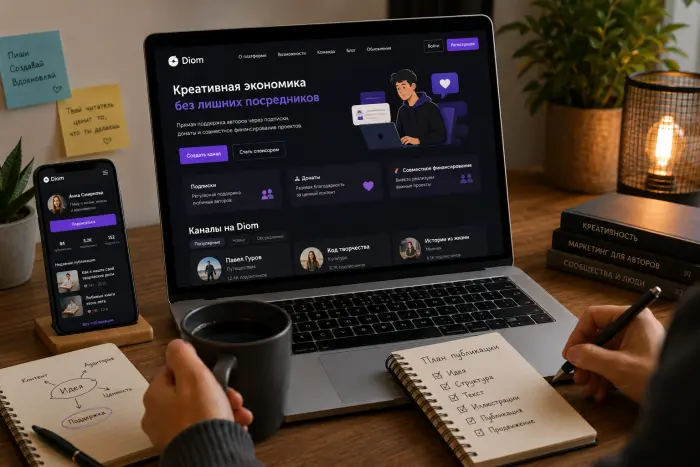 Платформа Диом для авторов: как устроена поддержка творчества