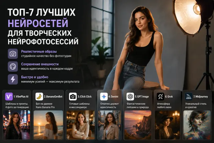 ТОП-7 лучших нейросетей для творческих нейрофотосессий