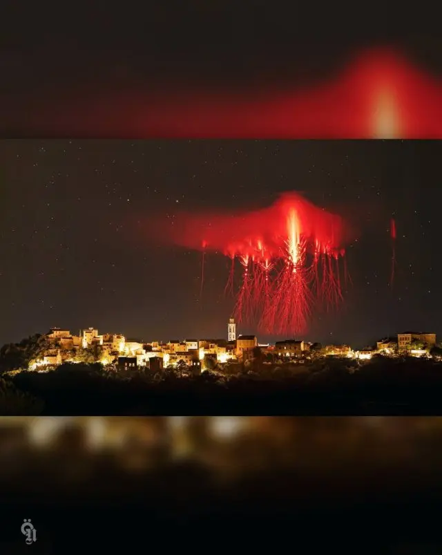 Красные вспышки во Франции приняли за инопланетные корабли